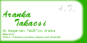 aranka takacsi business card